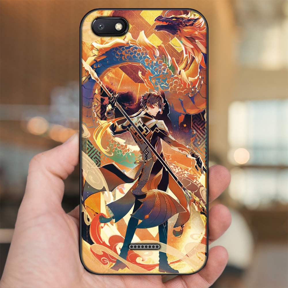 Ốp lưng Xiaomi Redmi 6A viền đen in hình Zhongli Genshin Impact