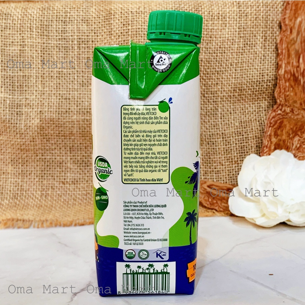 Sữa dừa hữu cơ Vietcoco 330ml