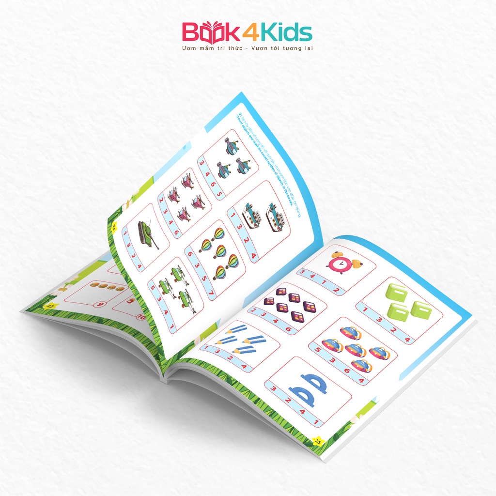 Sách - Cùng Bé Chinh Phục Toán Học - Conquering Pre-school Maths (Song ngữ Việt-Anh dành cho bé 4-6 tuổi)