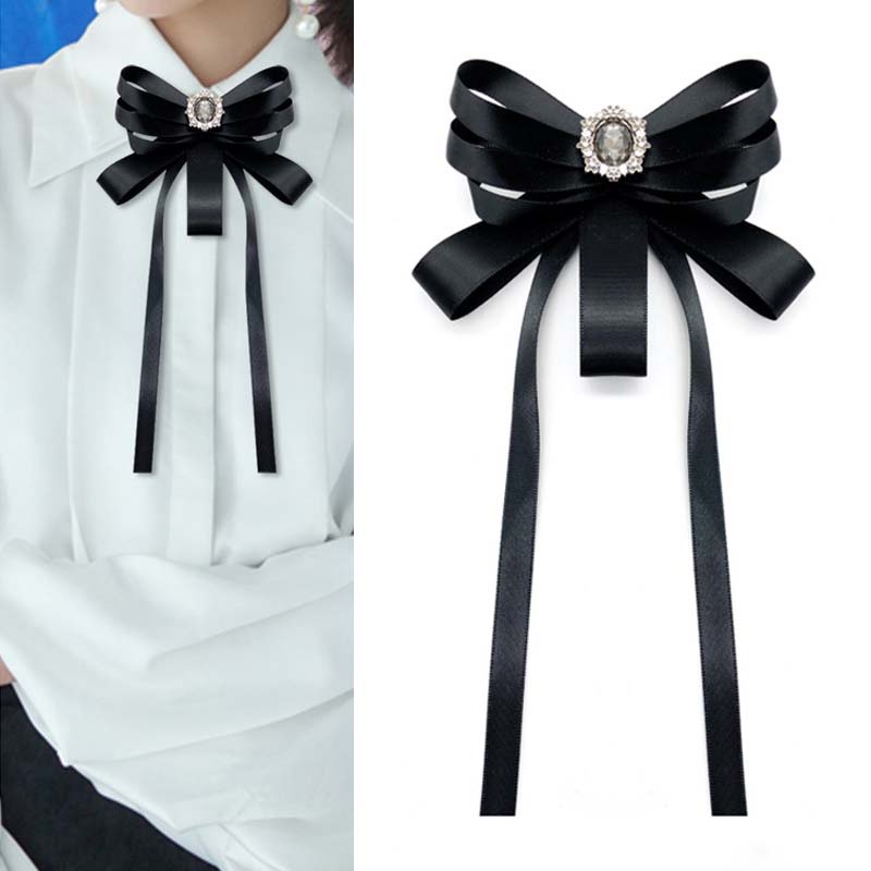 Cài Áo Hình Nơ Đính Đá Sang Trọng Cho Nữ