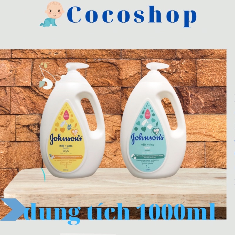 ( Mẫu mới) Sữa tắm Johnson’s babby chứa sữa, gạo, yến mạch cho bé- 1000ml