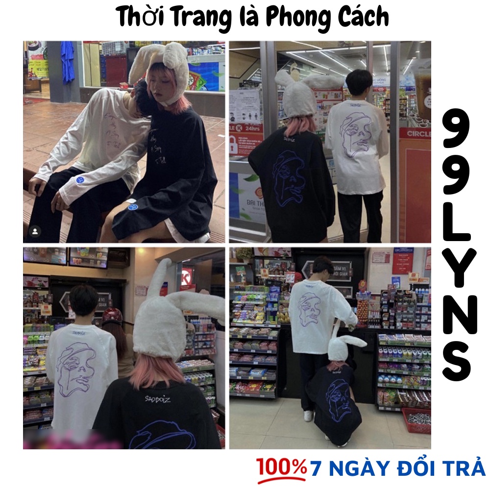 Áo sweater dài tay ống rộng unisex dáng thụng dưới 80kg chất thun 99LYNS - Áo sweater dài tay Sadboiz Sad Story