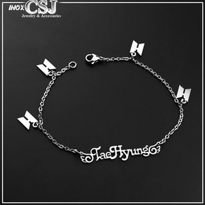 Lắc tay Bts inox không rỉ vòng tay phong cách Hàn Quốc xinh xắn dễ thương