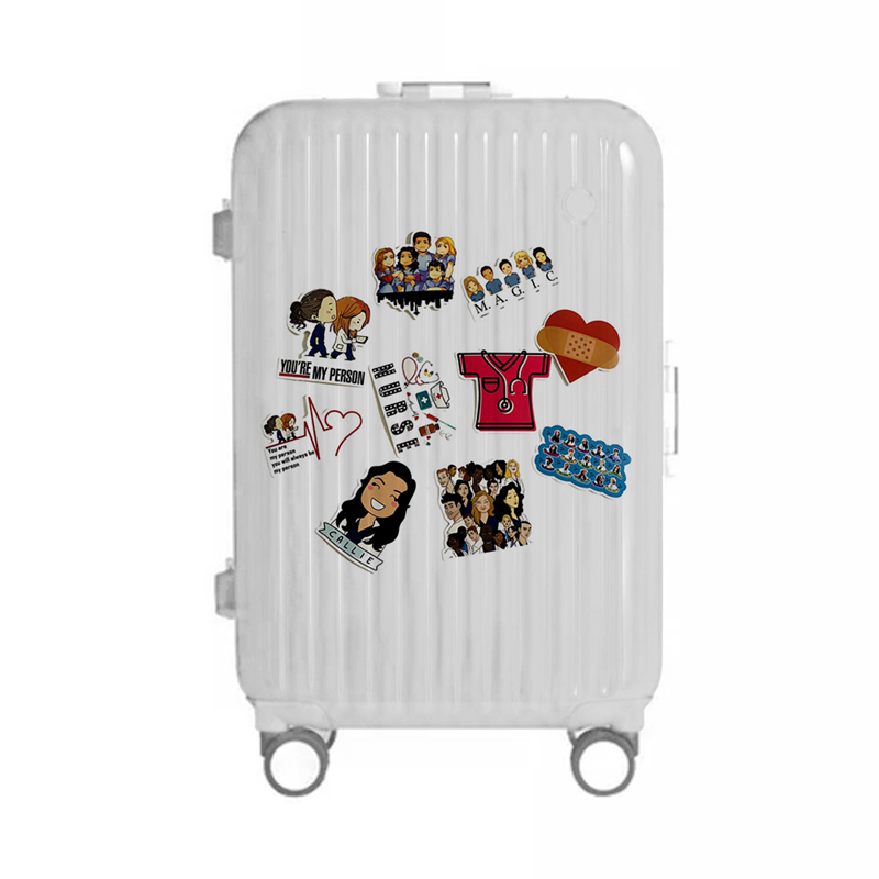 Set 50 Miếng Dán Sticker Hình Giải Phẫu Màu Xám Chống Thấm Nước