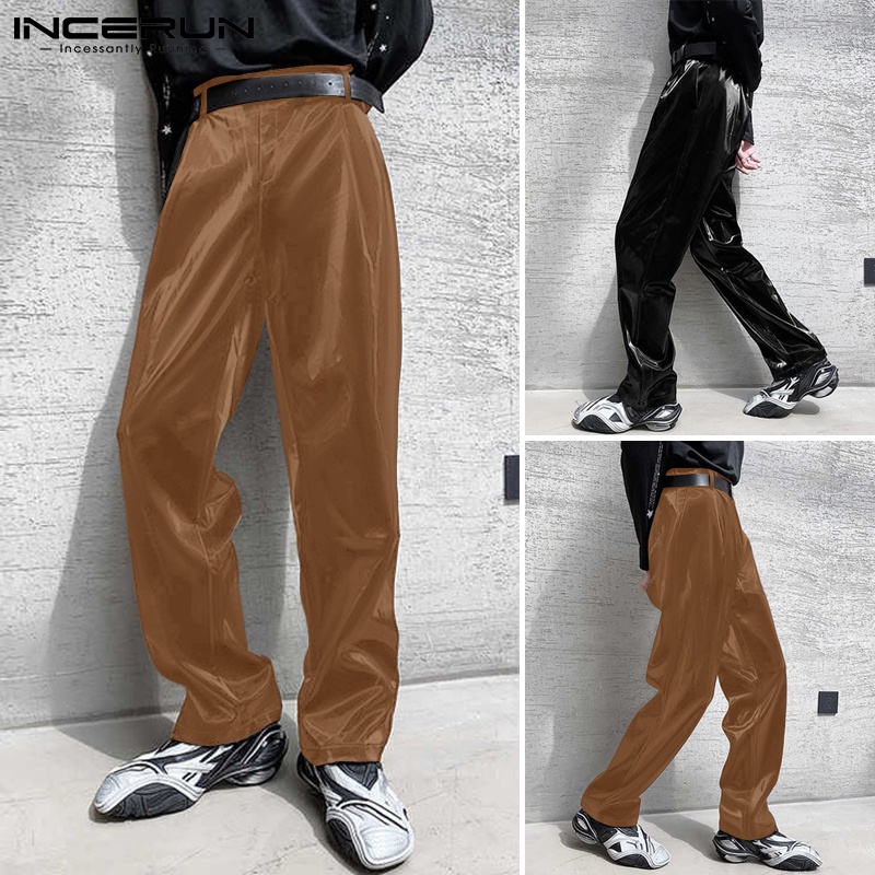 Quần dài INCERUN ống suông rộng phong cách Hàn Quốc dành cho nam