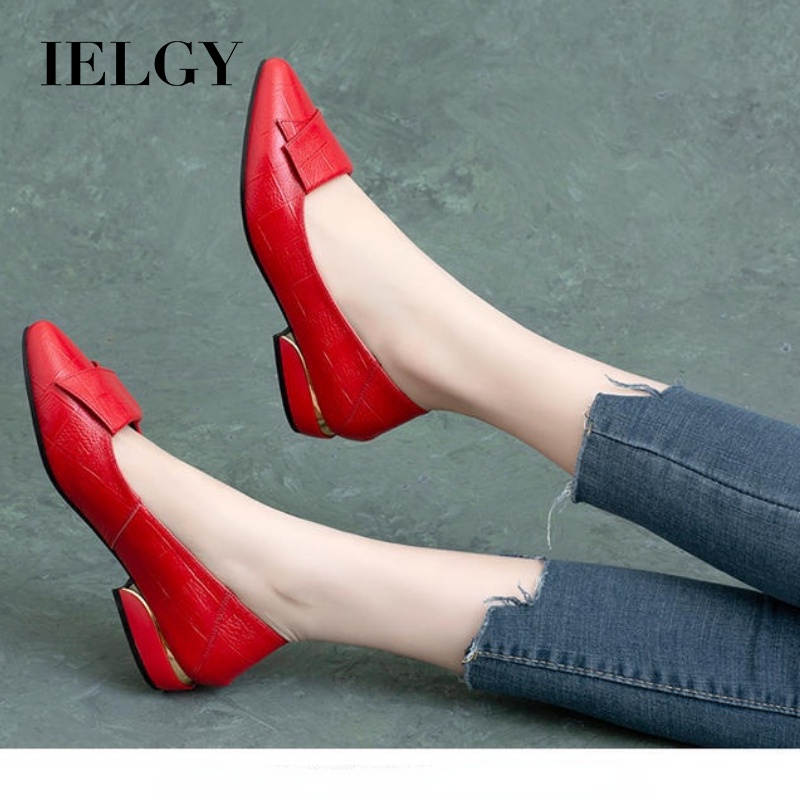 Giày búp bê IELGY da mềm mũi nhọn thời trang nữ