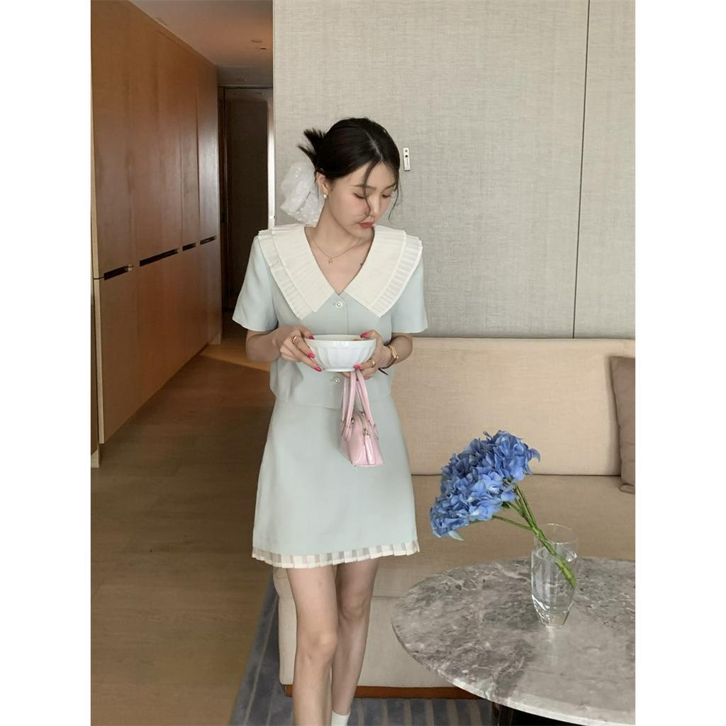 「MOTEL7」Set Áo Sơ Mi Ngắn Tay Và Chân Váy Phong Cách Hip Hop Thời Trang Mùa Hè