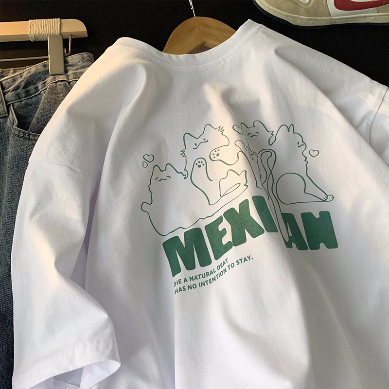 Áo Thun Tay Ngắn Dáng Rộng In Hình Phong Cảnh Phong Cách Hàn Quốc Thời Trang Cho Nữ