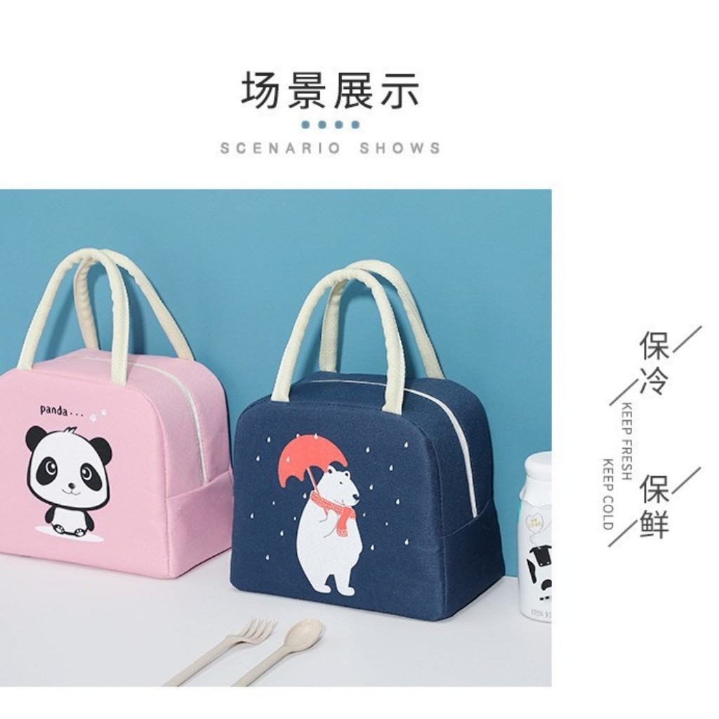 Túi Giữ Nhiệt Ủ Cơm Văn Phòng Kiểu Dáng Thời Trang Hàn Quốc Có Kéo Khóa Miệng Size 23x19x | BigBuy360 - bigbuy360.vn