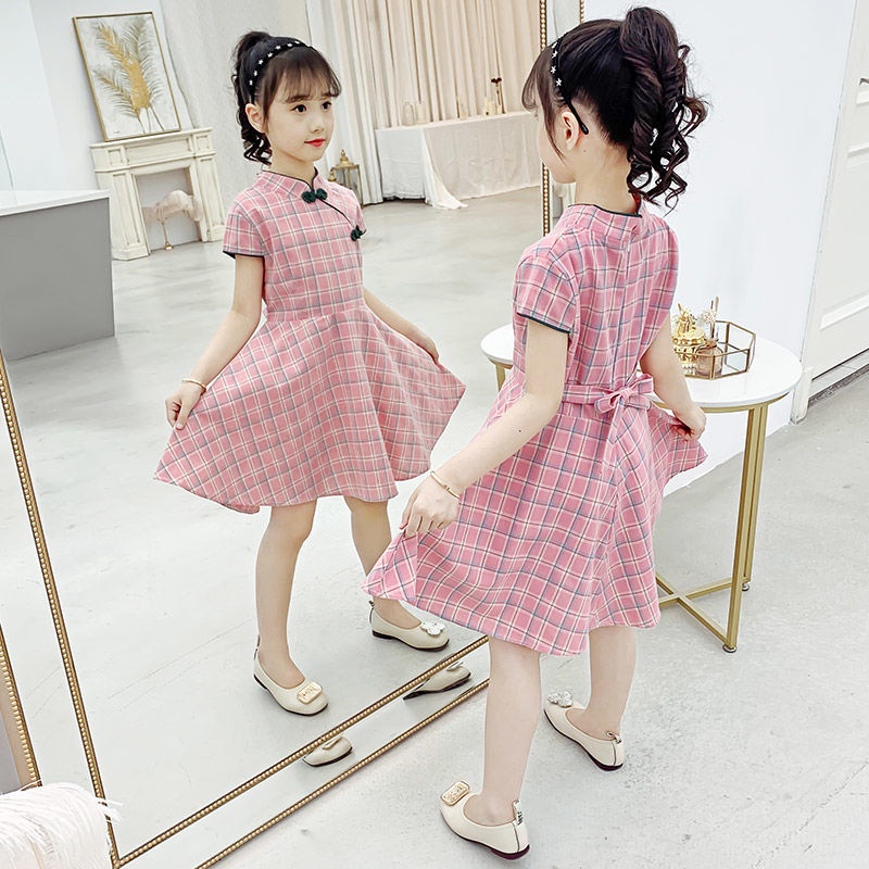 Đầm Công Chúa Sọc Ca Rô Kiểu Truyền Thống Hàn Quốc Thời Trang Mùa Hè Cho Bé Gái Từ 3-4 - 5-6 - 7-8 - 9-10 - 11-12 Tuổi