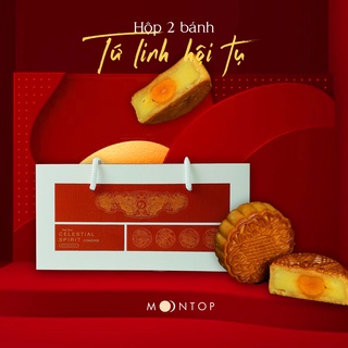 Hộp 2 bánh trung thu handmade cao cấp Tứ Linh hội tụ Moontop