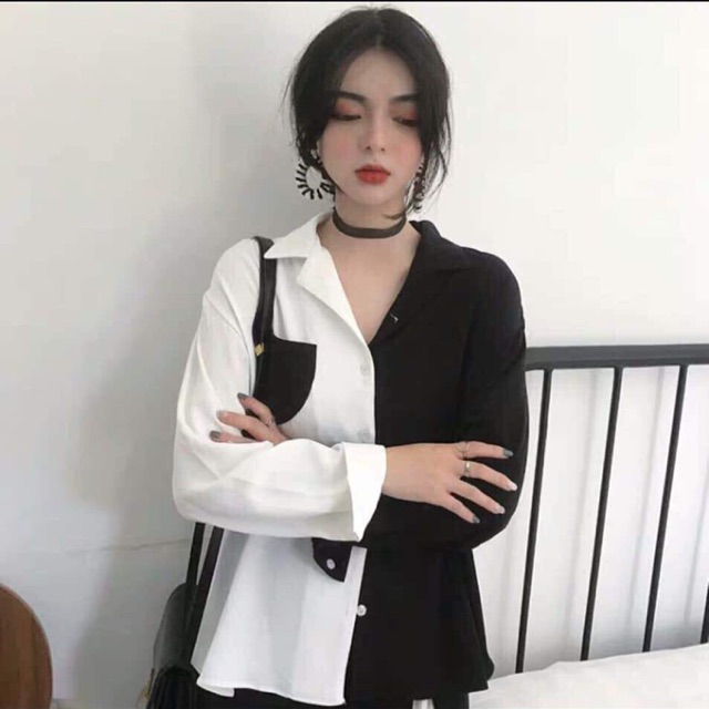 Sơ mi phối cổ vest