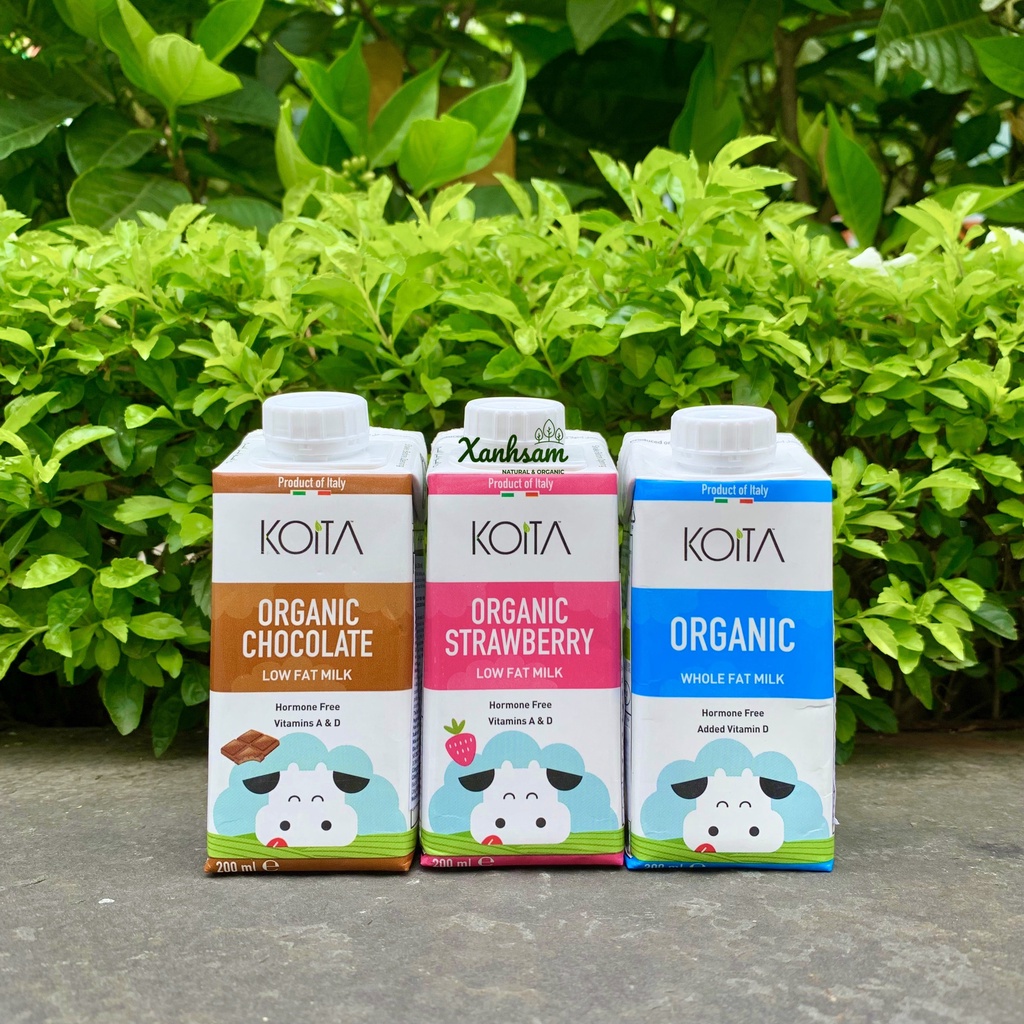 Sữa Bò Hữu Cơ Koita 200ml SOCOLA, DÂU, NGUYÊN KEM  - XanhSam Organic