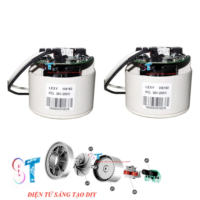 Động Cơ Hút Bụi Brushless Không Chổi Than Lexy W6160 36V 200W 80000RPM