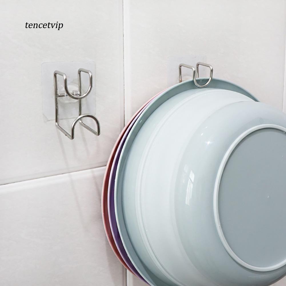 Móc Dán Tường Inox Treo Thau Chậu Nhà Tắm Treo Đồ Dùng Nhà Bếp