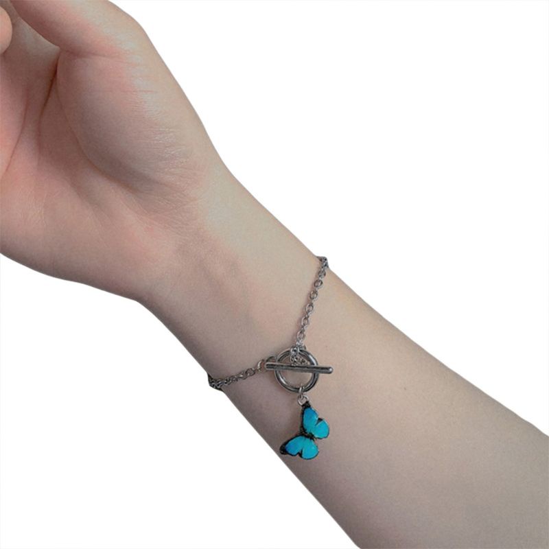 Vòng Tay Mặt Hình Bướm Bằng Hợp Kim Tráng Men Phong Cách Harajuku Dân Tộc Cá Tính Dành Cho Bạn Nữ