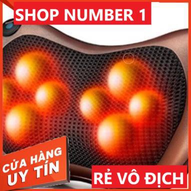 Gối massage hồng ngoại 8 quả cầu 8 bi cao cấp tặng massage mặt ion Cực HOT