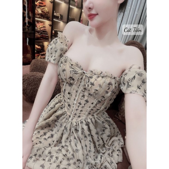 Đầm tơ dáng xòe