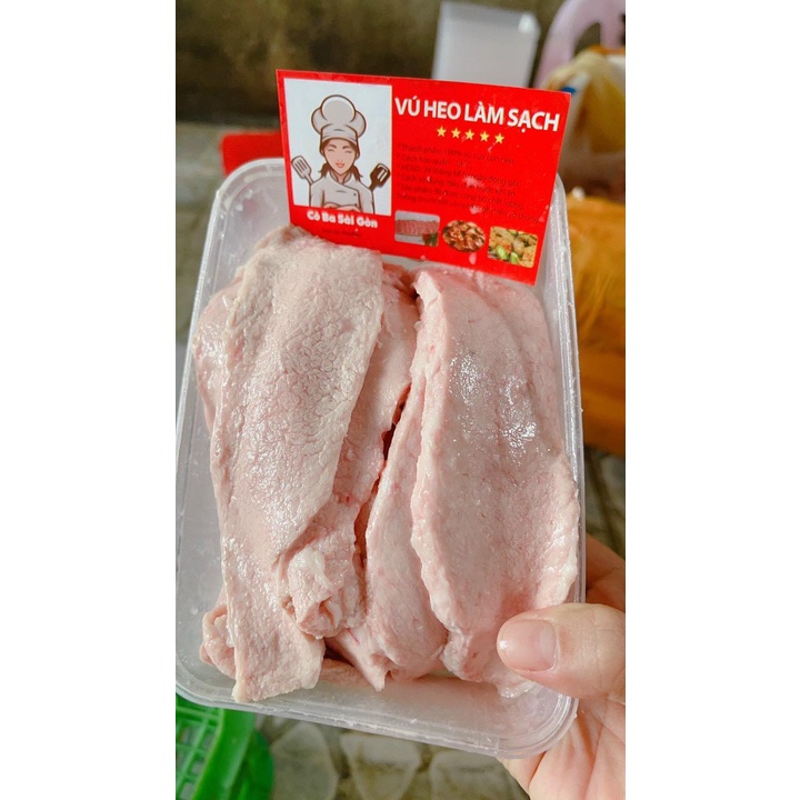 1 Kg Vú Heo Tươi Làm Sạch (Cắt Lát)