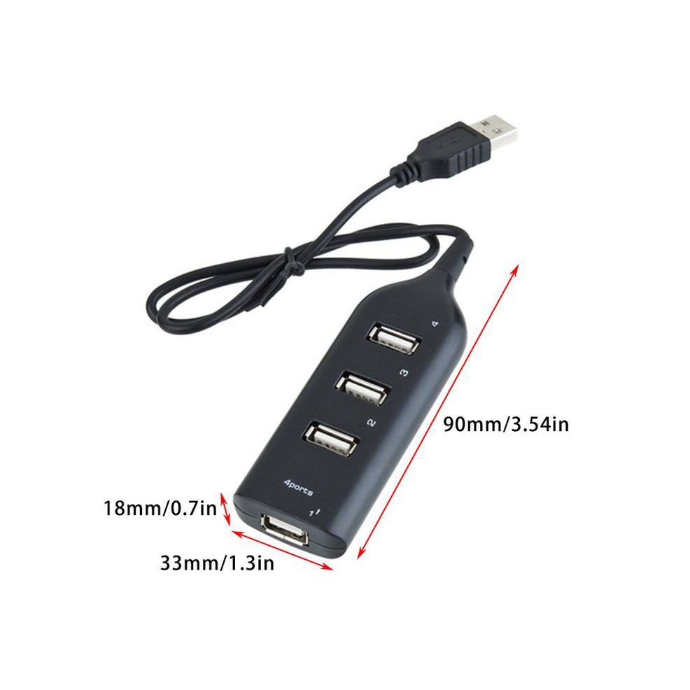 Bộ chia 4 cổng HUB USB 2.0 tốc độ cao dành cho laptop PC