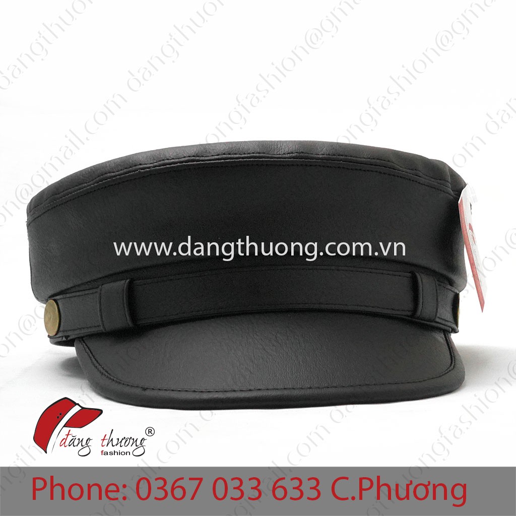 Mũ nón nồi baker boy newsboy thủy thủ thời trang Da Pu Đen Trắng