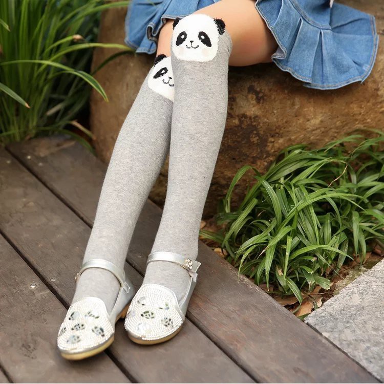 SMY Tất Cotton Cổ Cao Ngang Đầu Gối Mềm Mại Thoáng Khí Hoạ Tiết Dễ Thương