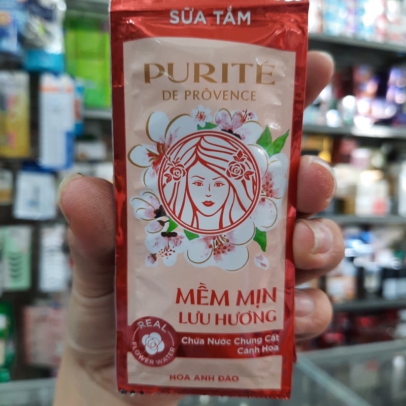 1 dây sữa tắm Purité hương hoa Anh Đào mềm mịn lưu hương 6g(5.8ml)