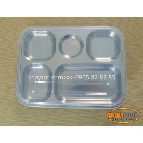 KHAY CƠM 5 NGĂN KCXT - CCBN ( Có nắp)