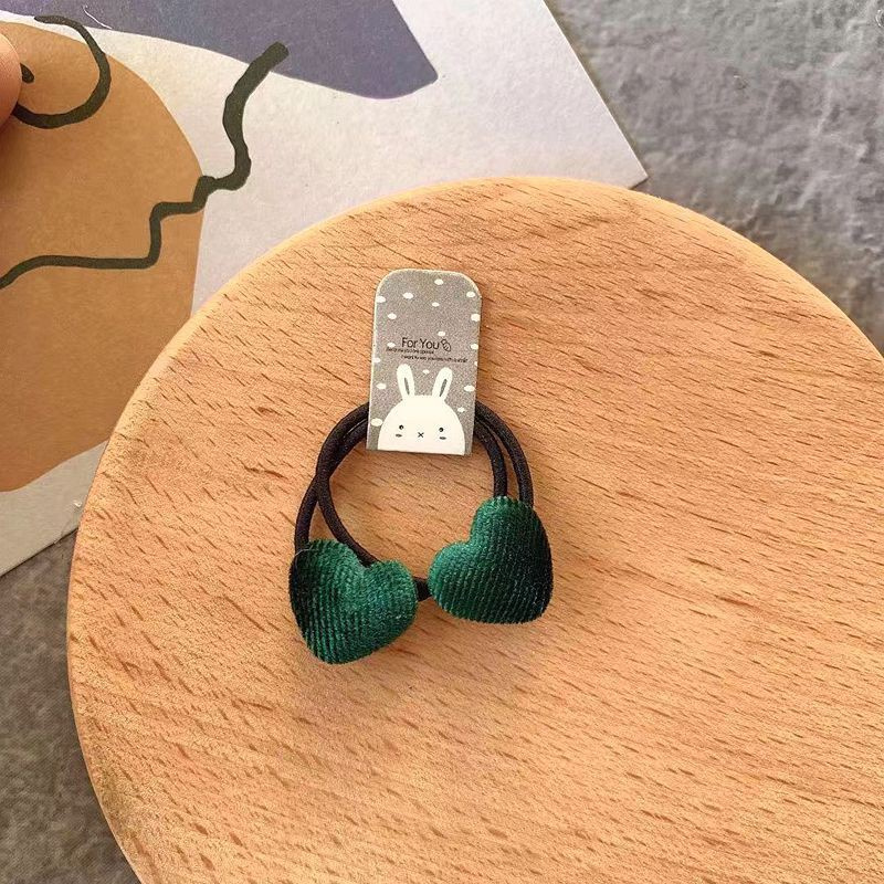 Set 2 dây thun cột tóc đính mặt hình học đa dạng bằng nhung cho bé gái
