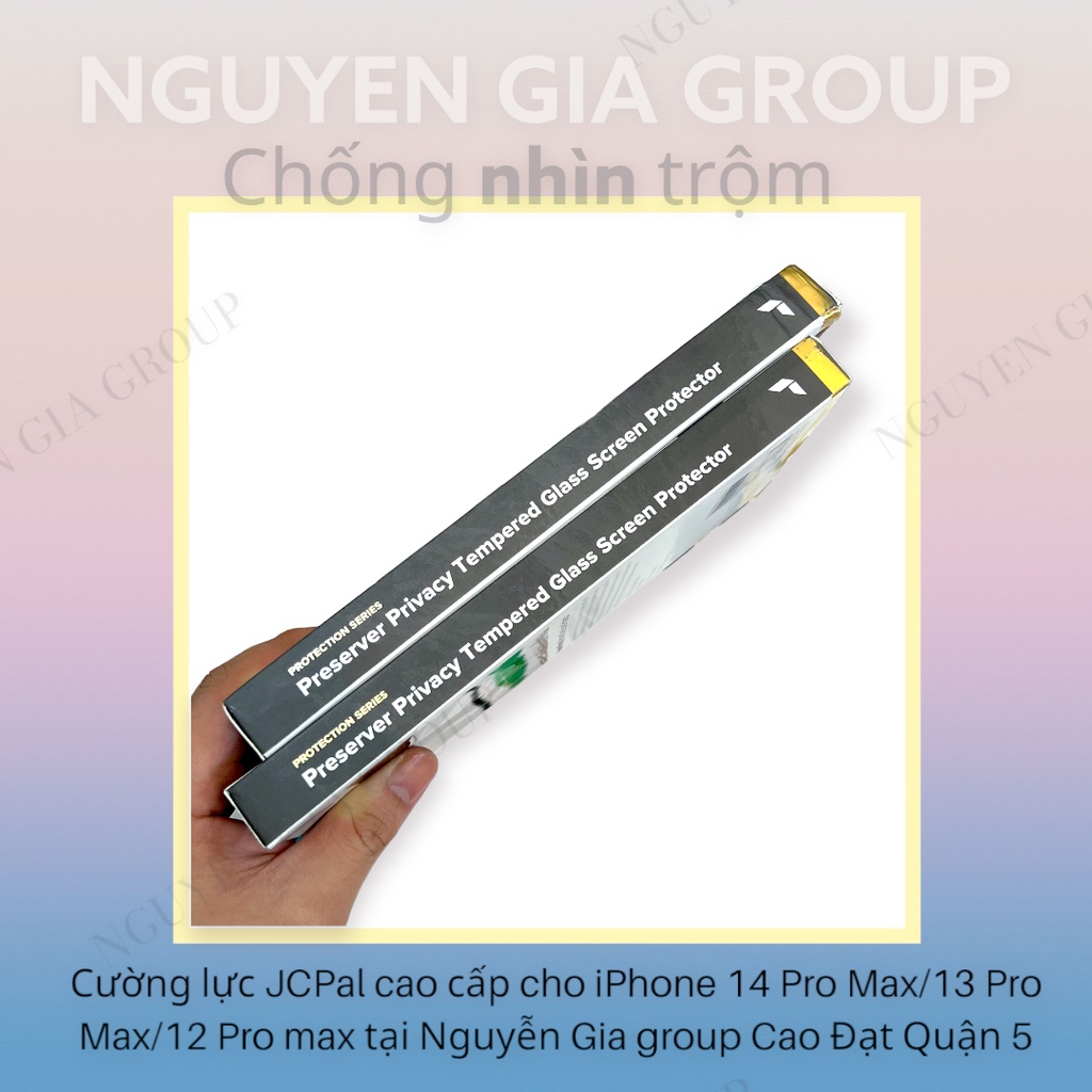 Ship hỏa tốc Dán Kính Cường lực Jcpal chống nhìn trộm siu mỏng siu cứng iP 14 Pro Max/ 14 Pro/ ip 14 Plus/ iP 14 Nguyễn