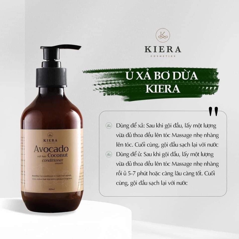 COMBO Bộ dầu gội ủ xả và serum chăm sóc tóc từ thiên nhiên KIERA