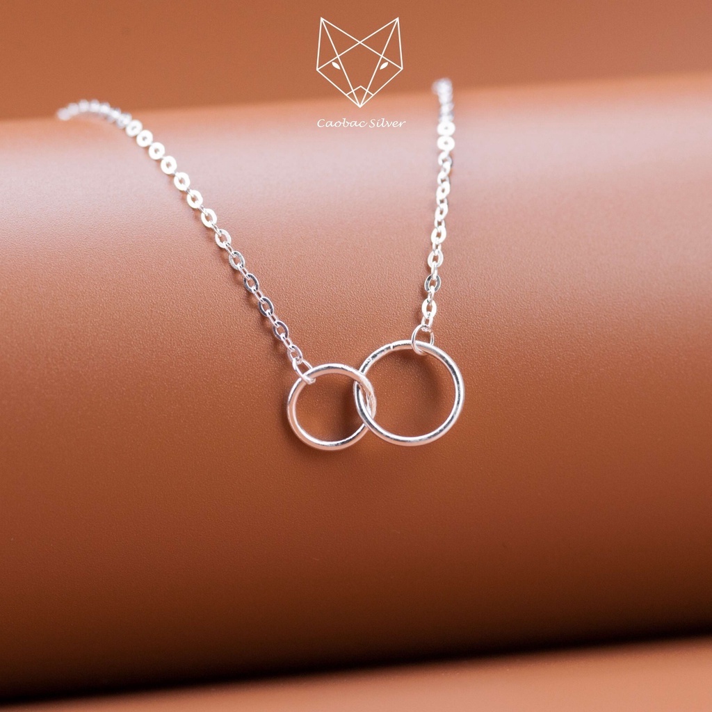 Dây Chuyền Bạc Nữ CaoBac Silver Hai Mặt Tròn Phong Cách Cá Tính Độc Đáo