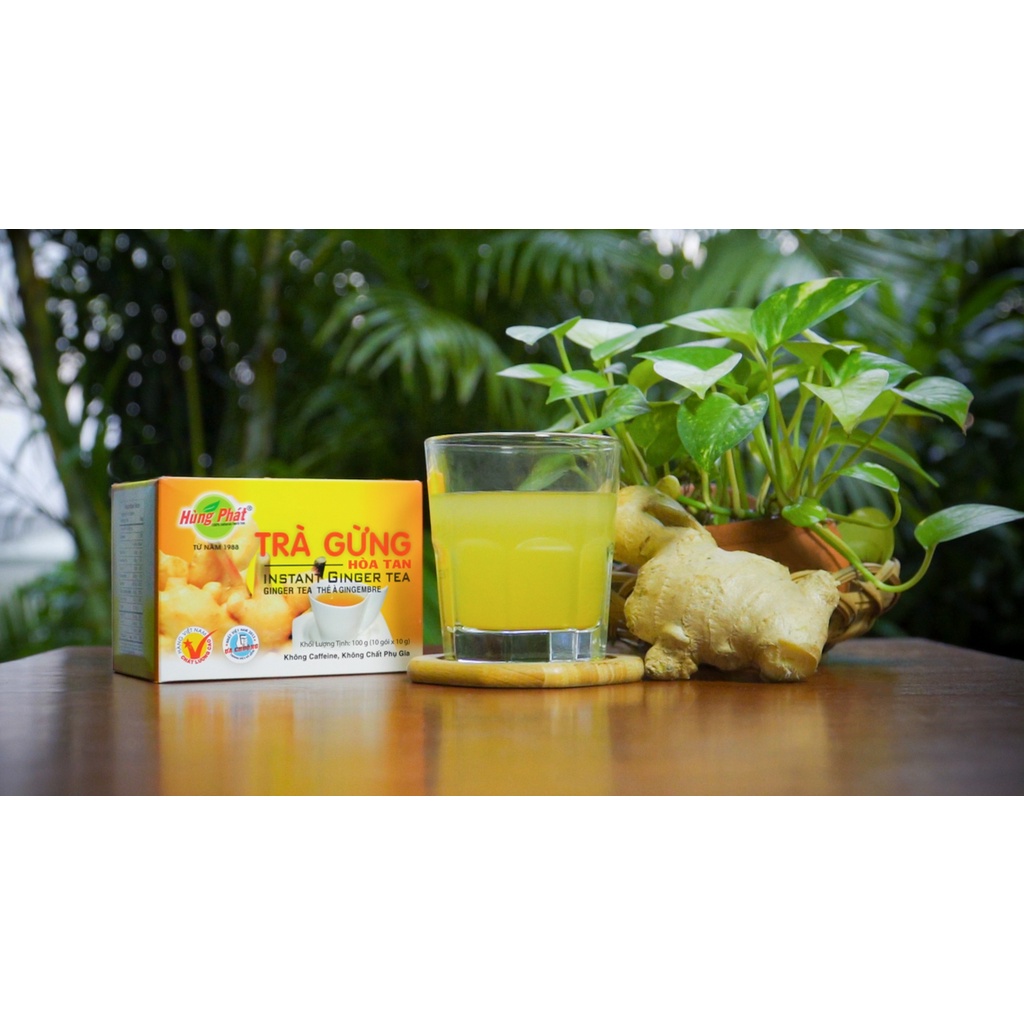 COMBO 2 HỘP TRÀ GỪNG HÒA TAN HÙNG PHÁT - hộp (20 gói x 10gr)