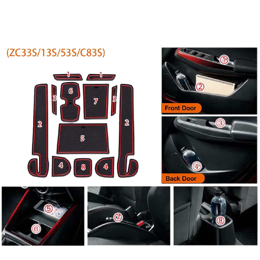 Bộ 12 Thảm Cao Su Lót Sàn Chống Trượt Cho Xe Suzuki Swift 2018