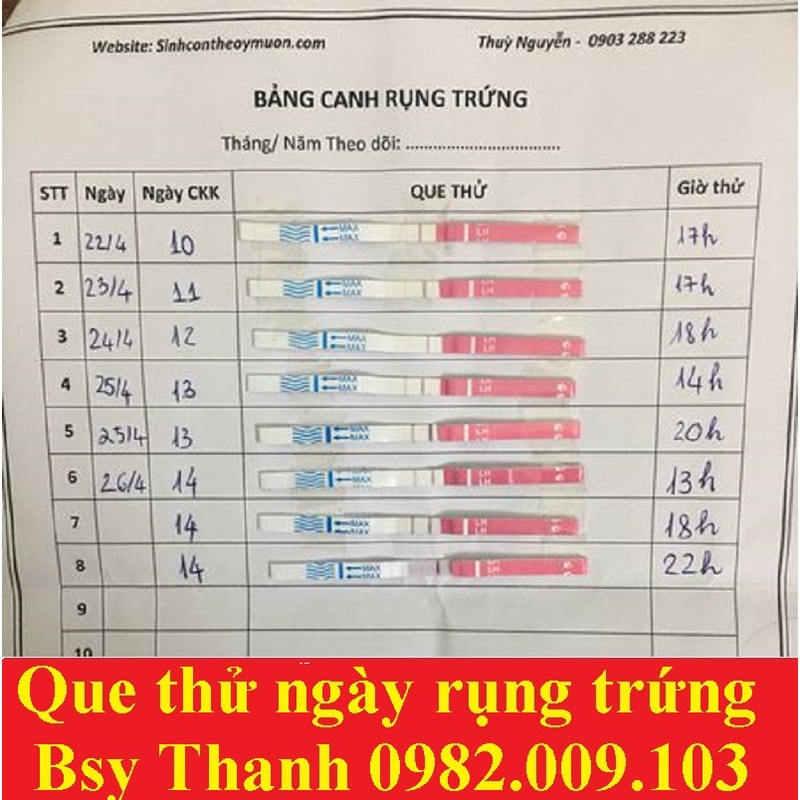 Que thử ngày rụng trứng teststrip công nghệ USA thế hệ mới