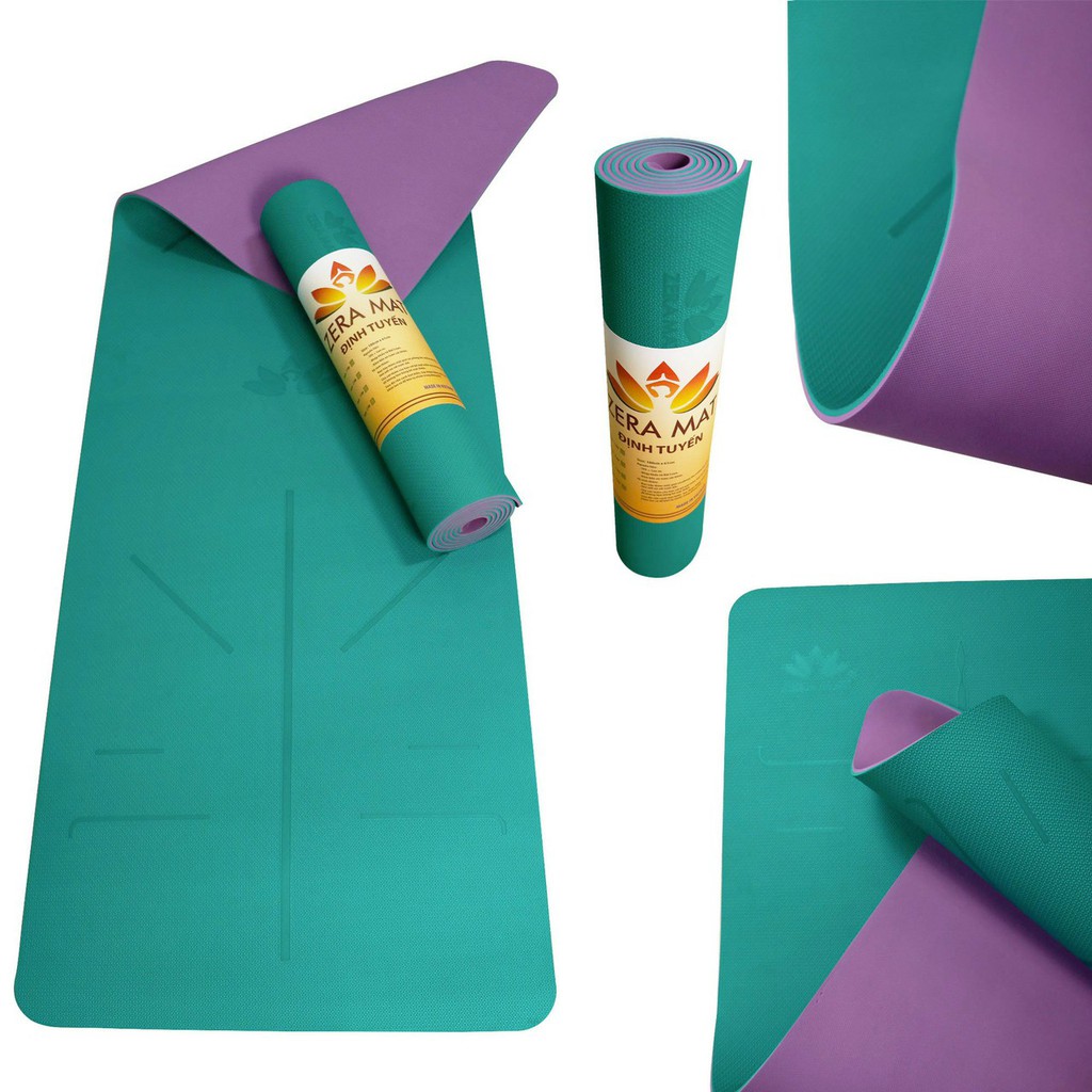 Thảm yoga Zera định tuyến 8mm 2 lớp + Kèm túi đựng