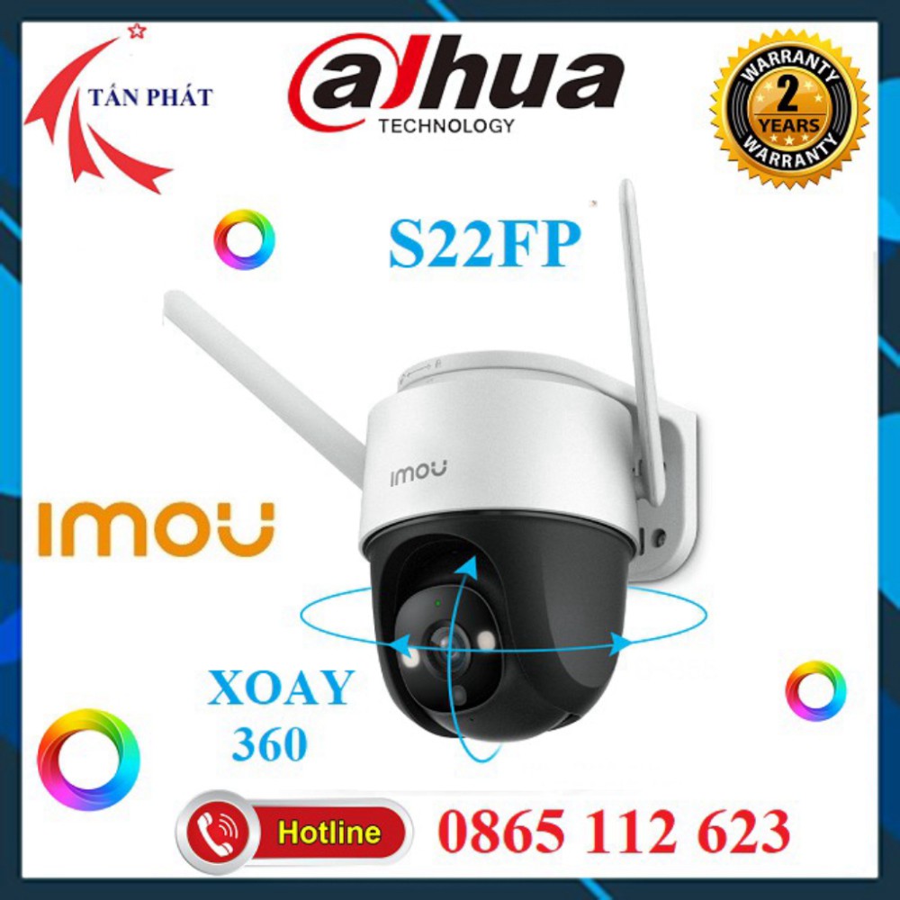 Camera 2M 4M PTZ (XOAY 360) WIFI  Ngoài Trời  IMOU IP - S22FP S42FP CRUISER 1080P 2K Màu Ban Đêm C8C A22EP F22P