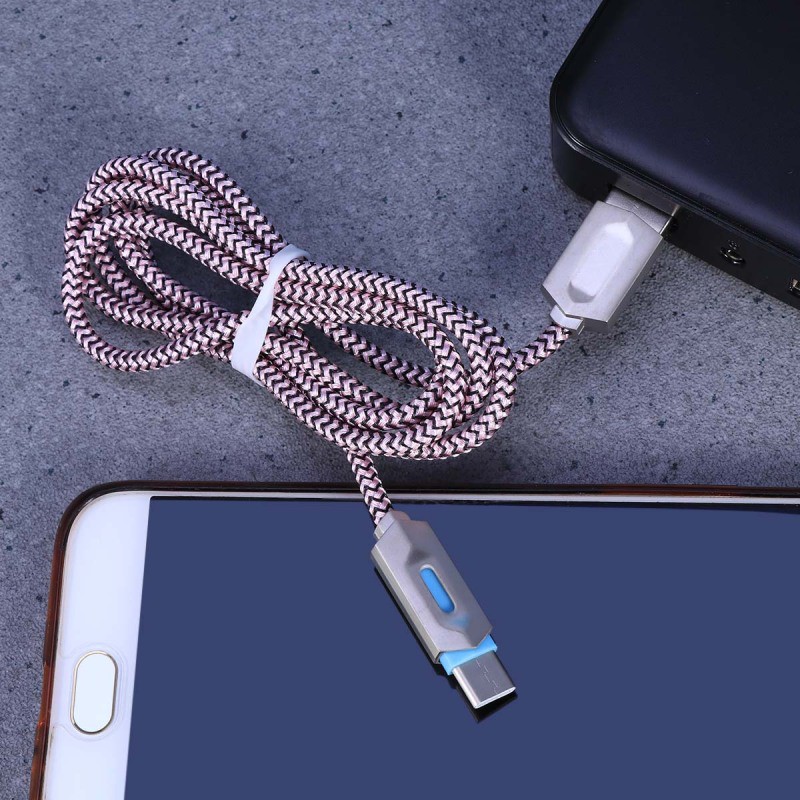 Dây Cáp Sạc Usb Type C Dài 1m Có Đèn Led Cho Điện Thoại Máy Tính Bảng Samsung / Google Pixel 2 / Sony Lumia