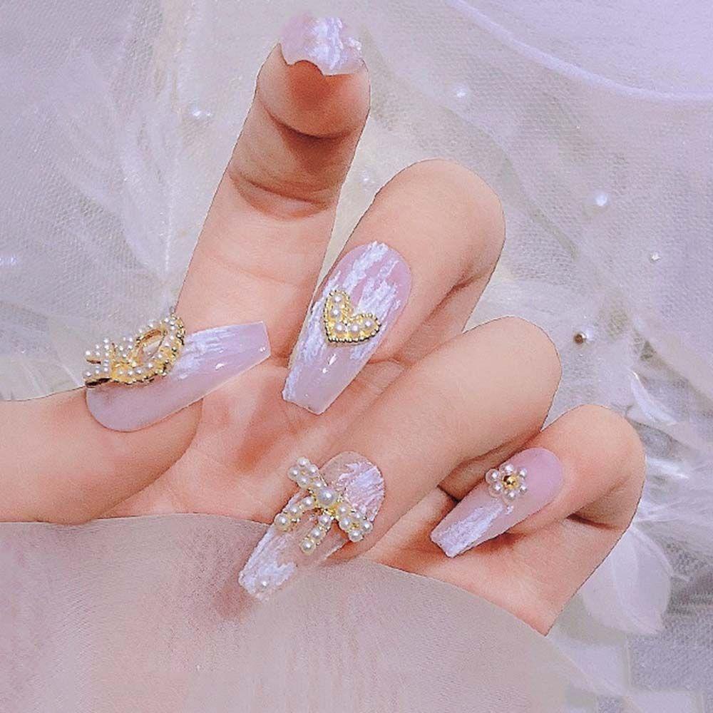 Phụ Kiện Trang Trí Móng Tay Hình Nơ 3D Bằng Hợp Kim Xinh Xắn