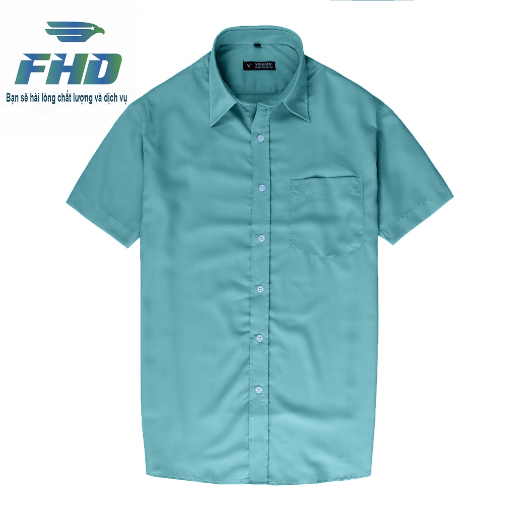 Áo sơ mi nam ngắn tay chất vải mềm mịn màu sắc nhã nhặn form rộng FHDA017