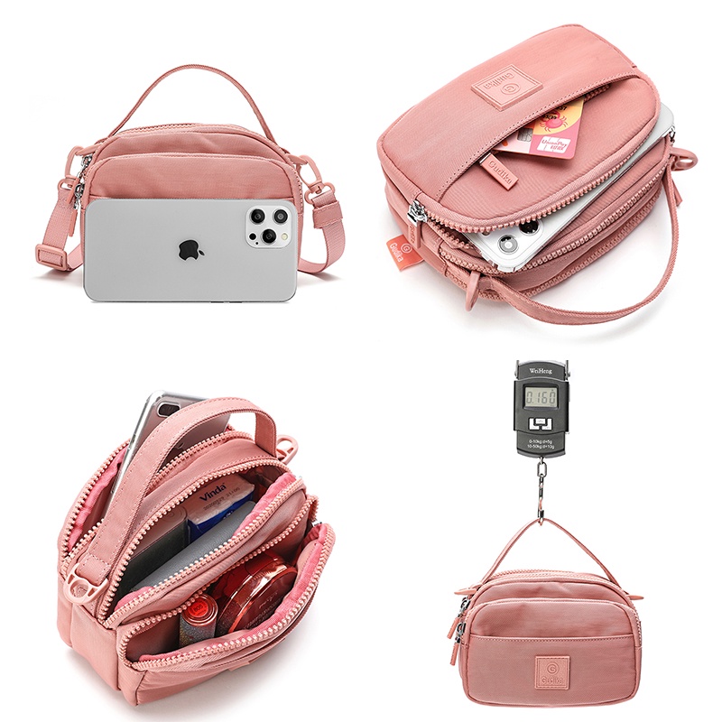 Túi Đeo Chéo Bằng Nylon Chống Nước Có Khóa Kéo Phong Cách Hàn Quốc Cho Nữ