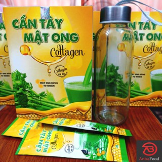 (Chính Hãng) Bột Cần Tây Mật Ong Collagen Sấy lạnh - Bột cần tây detox giảm cân Hộp 60g (15 gói x 4g)