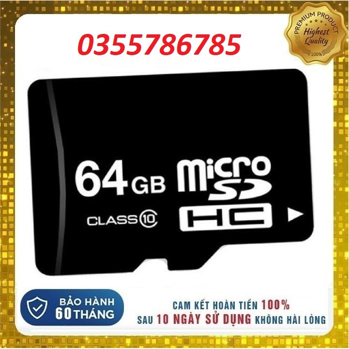 Thẻ nhớ MicroSD Class 10 Tốc độ cao (Đen) 16GB/32GB/64GB