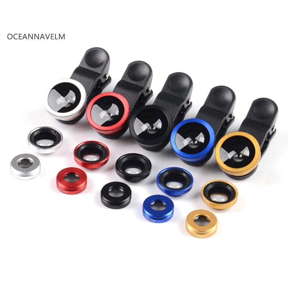 ●Ống Kính Macro Mắt Cá Siêu Rộng 3 Trong 1 Kèm Kẹp Gắn Điện Thoại