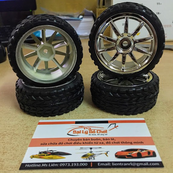 Bánh xe cao su chất lượng cao trục 4mm đường kính 65mm