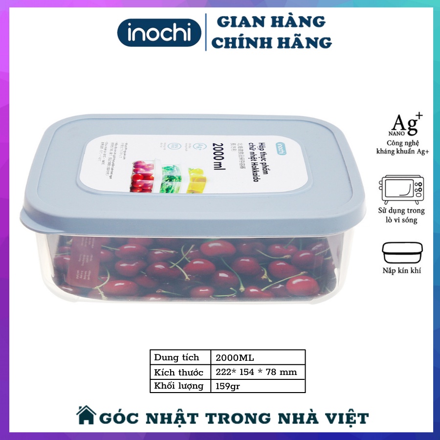 Set Hộp Nhựa Đựng Thực Phẩm Inochi Chữ Nhật Bảo Quản Thức ăn An Toàn, Tiện Lợi