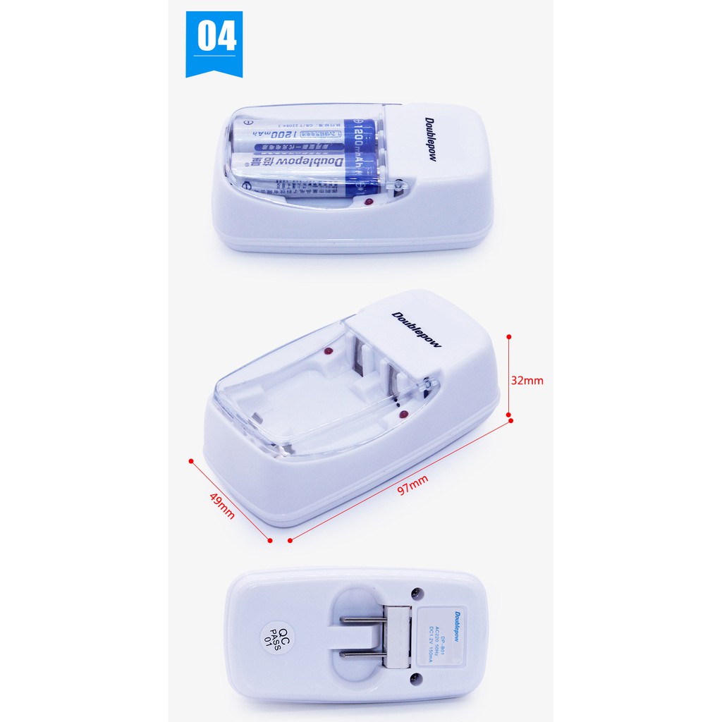 Bộ sạc pin đa năng Doublepow DP-B01 sạc cho pin tiểu AA,AAA