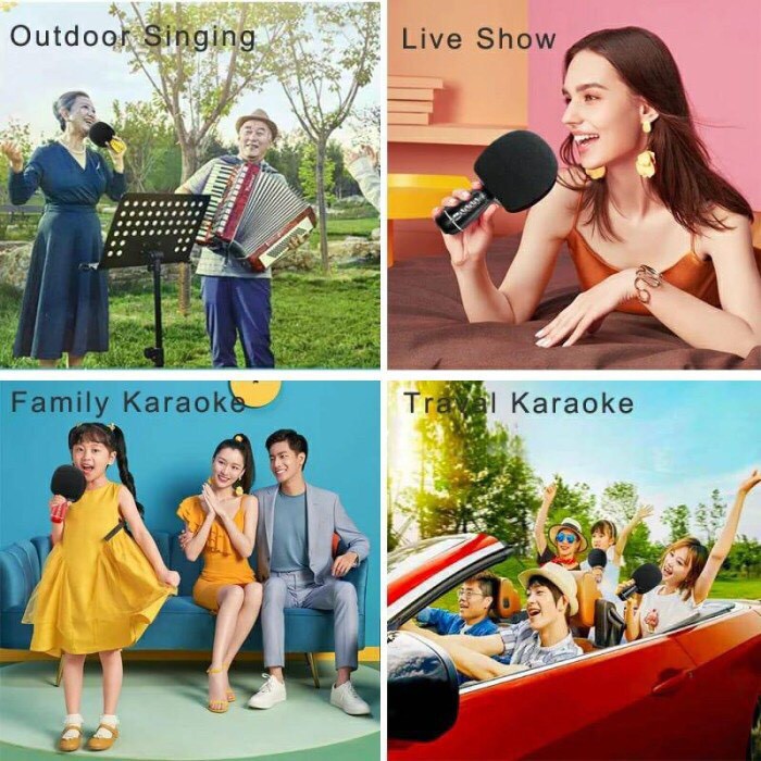 Mic Karaoke Không Dây Cầm Tay SDRD SD105 Hỗ Trợ Cổng Cắm Livestreaming, Ghi Âm, Hiệu Ứng Âm Thanh Sống Động