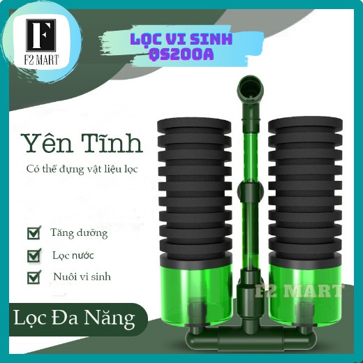 [Mã PET50K giảm Giảm 10% - Tối đa 50K đơn từ 250K] Lọc Vi Sinh-Lọc Bio QS200A Có Chỗ Chứa Vật Liệu Lọc