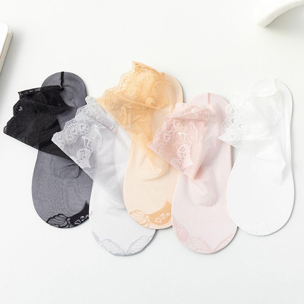 Đôi Vớ Trong Suốt Phối Ren Hoa Xinh Xắn Cho Nữ